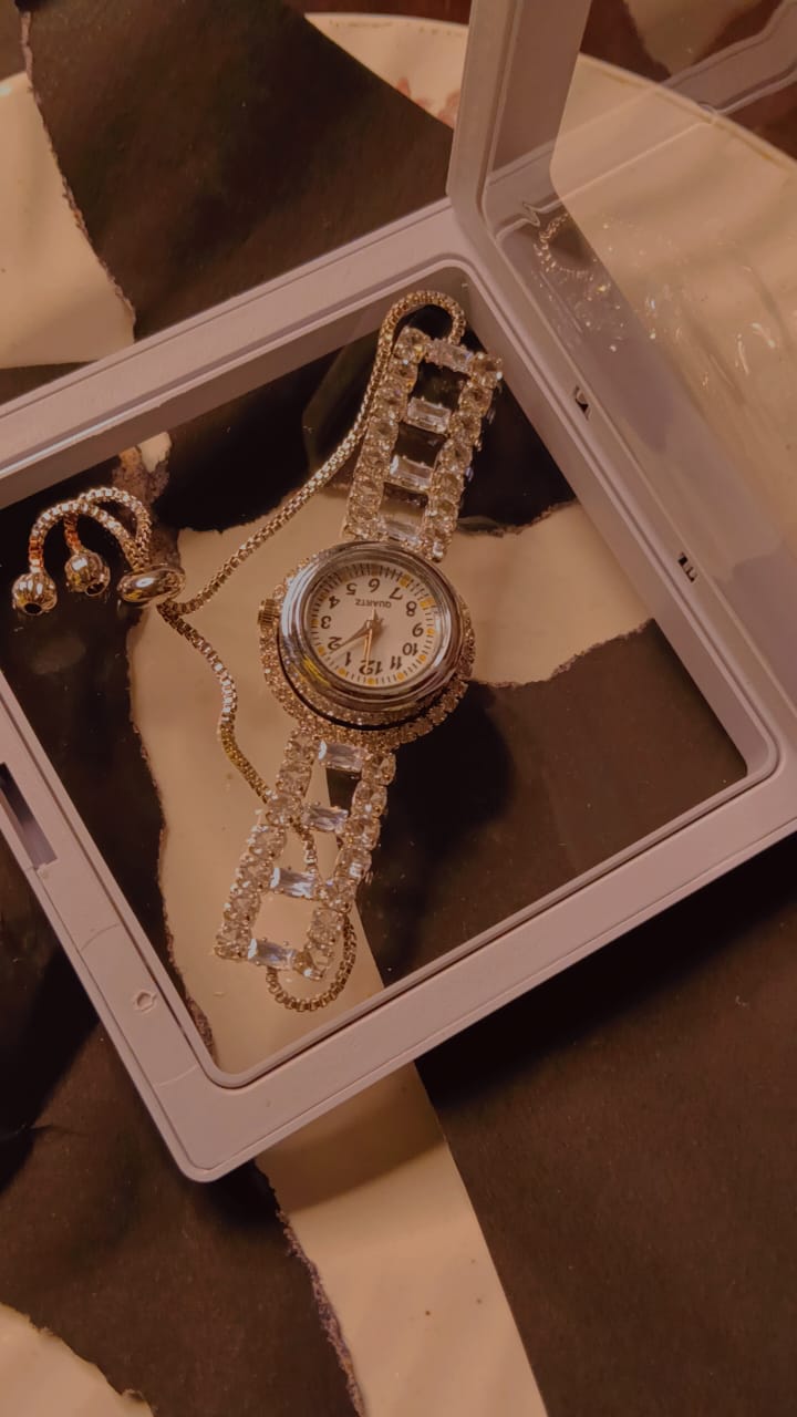 Luxury Crystal Chain Bracelet Watch - Image 2