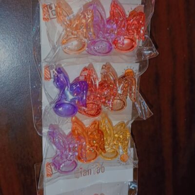 Mini rabbit claw hair clips in assorted 3-color combo set