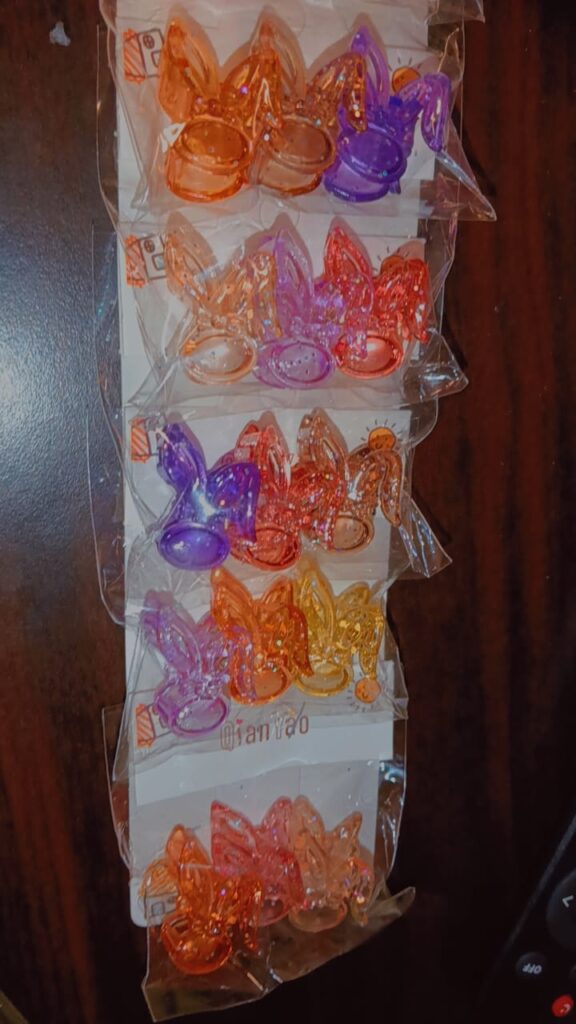 Mini rabbit claw hair clips in assorted 3-color combo set