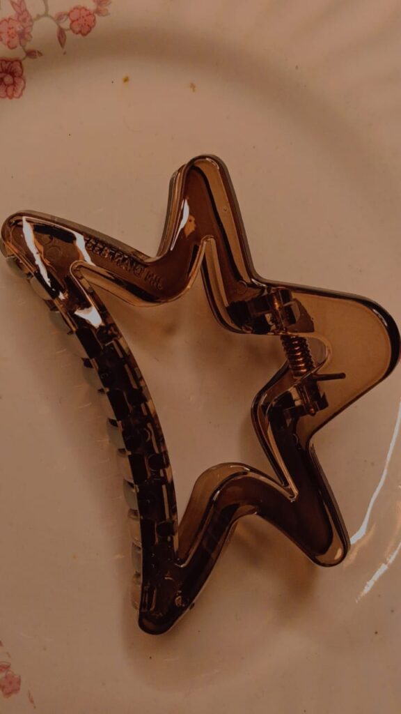 Premium glossy star-shaped hair claw clip in multiple colours for women