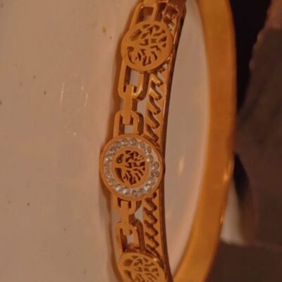 Elegant tree of life gold bracelet with crystal accents and elegant finish