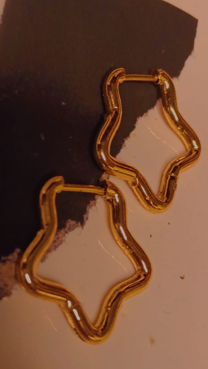 Stylish gold star-shaped hoop earrings with anti-tarnish finish